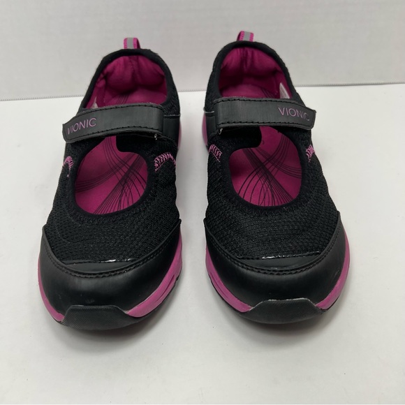 Vionic 334 Sunset Mary Jane Walking Sneakers in Black & Purple/Pink, Size 7 - Picture 4 of 11